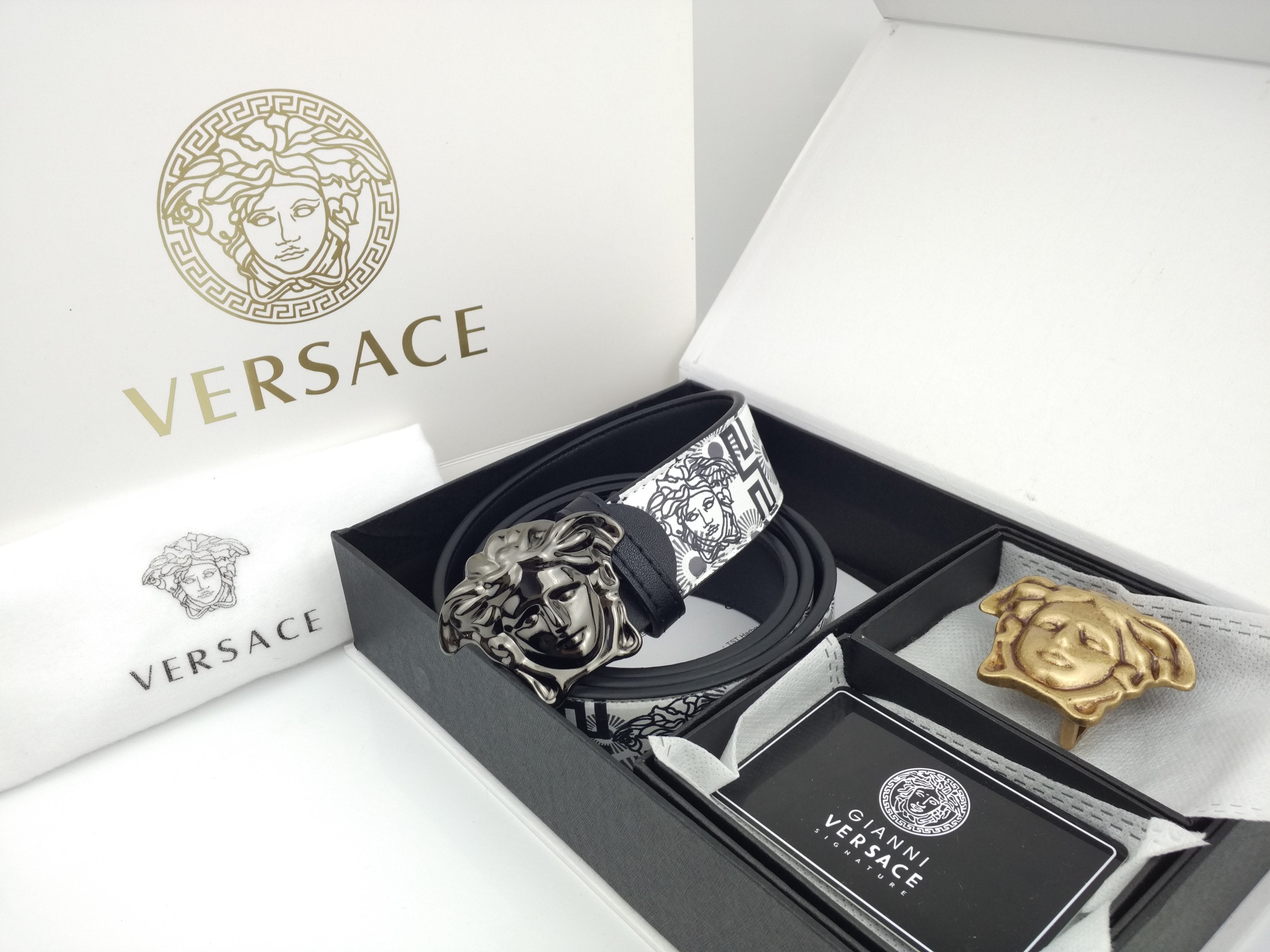 Versace fashion hot Women men sale letter double buckle casual belt