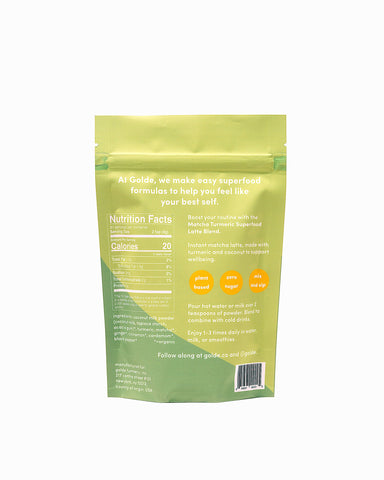  GOLDE Superfood Latte Blend - Cacao Turmeric, Plant Based  Superfood with Turmeric, Cacao, and Coconut Milk Powder, Boosts Immunity,  Metabolism, and Skin Health