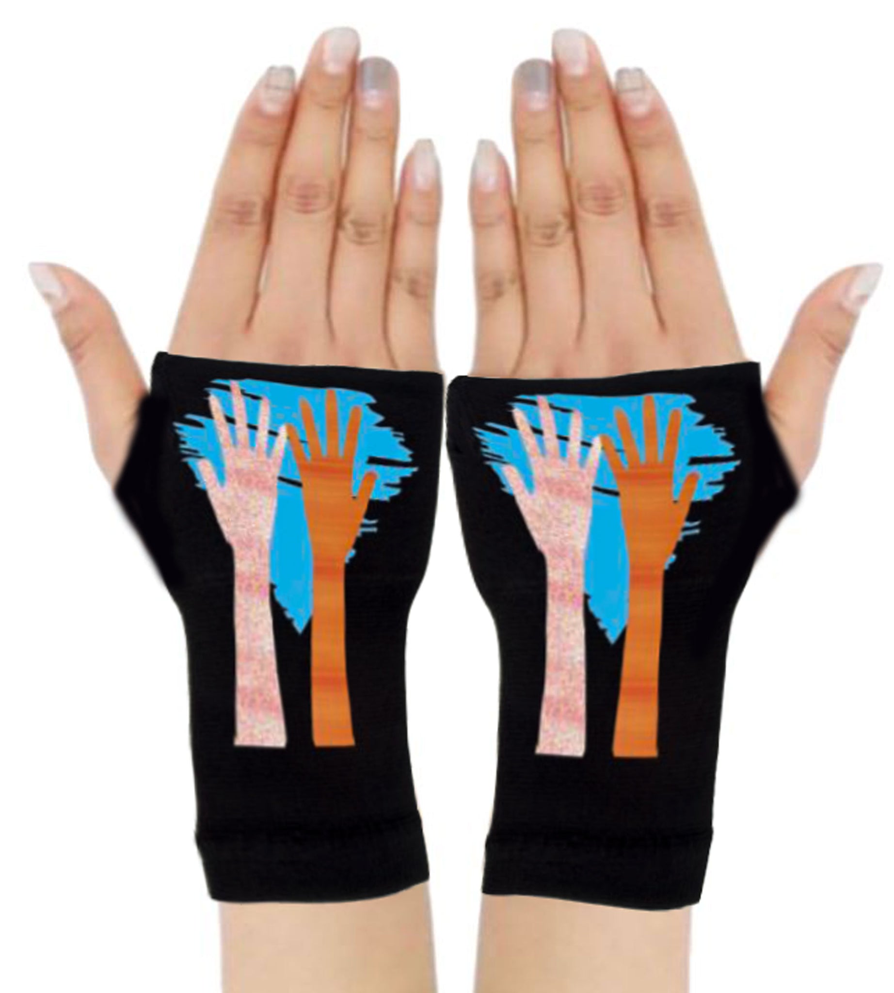 fingerless compression gloves