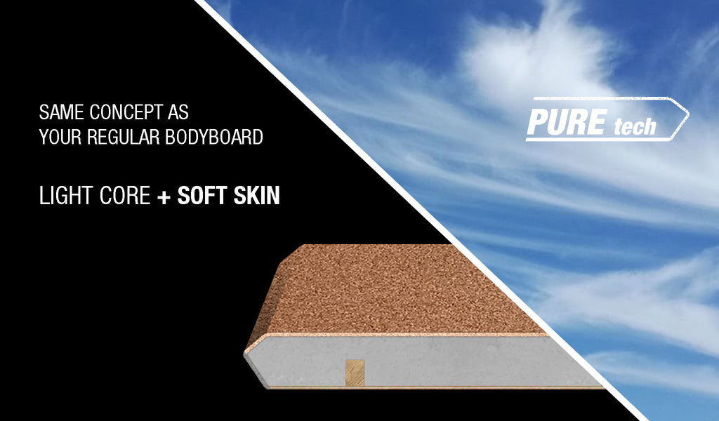 Sustainable bodyboard made of cork and paulownia wood foam core pure tech system construction eco-bodyboard ahua surf bodyboarder buy custom handmade dimensions