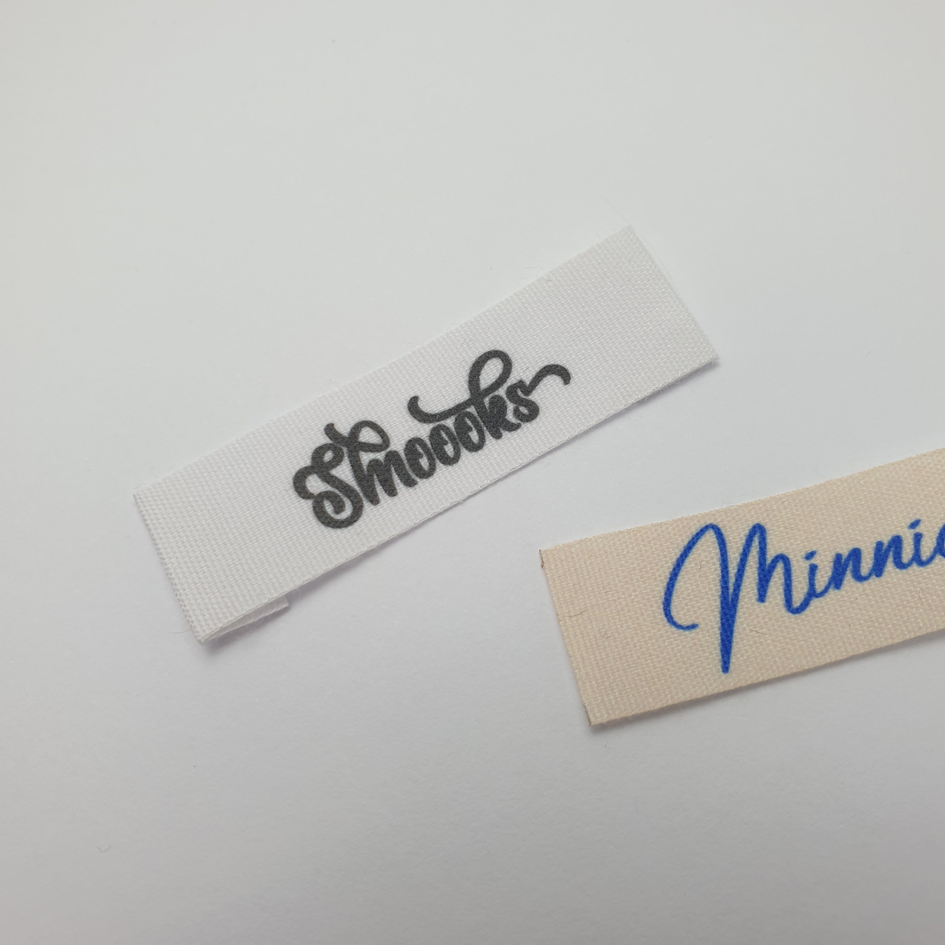 Custom printed endfold clothing labels with permanent printing ...