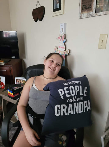 Melissa’s niece now has a memorial t-shirt pillow with a shirt she gifted her grandfather.