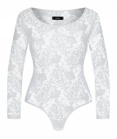 Limberry women's long sleeve bodysuit in white