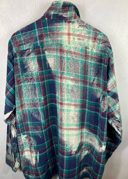 Vintage Royal Blue, Turquoise, Navy and Plum Flannel Size XXL ...