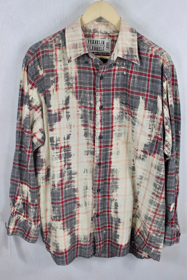 Vintage Grey, Red, and Cream Flannel Size Large – Franklin Flannels