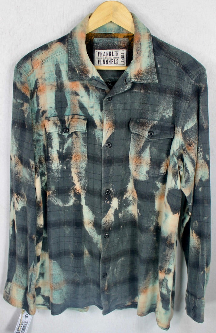 Vintage Army Green, Black and Seafoam Green Flannel Size Small ...