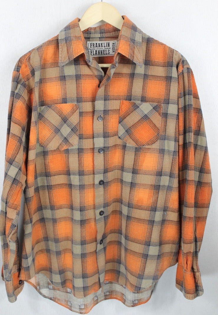 Vintage Retro Orange and Brown Flannel Size Medium – Franklin Flannels