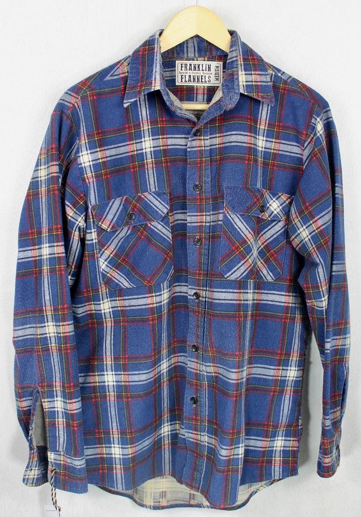 Vintage Retro Blue, Red and White Flannel Size Medium – Franklin Flannels