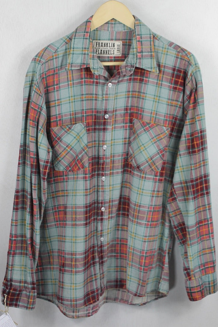 Vintage Retro Red and Light Blue Flannel Size Large – Franklin Flannels