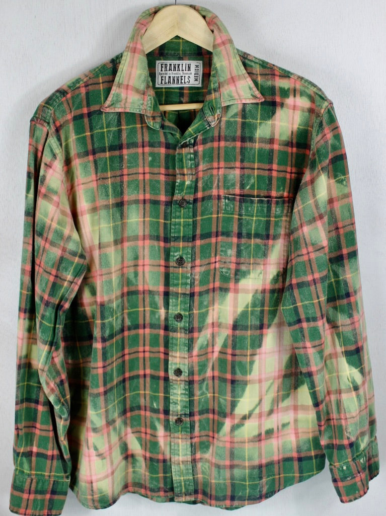 Vintage Green and Pink Flannel Size Medium – Franklin Flannels