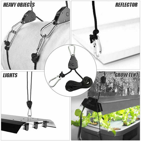 Hang different objects with 1/8 Inch, 8-feet Adjustable Rope Clip Hanger 