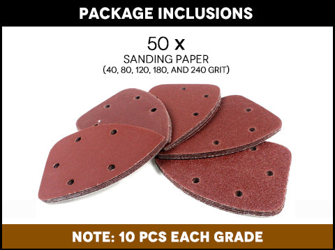 50 pcs Sanding Paper Package Inclusions