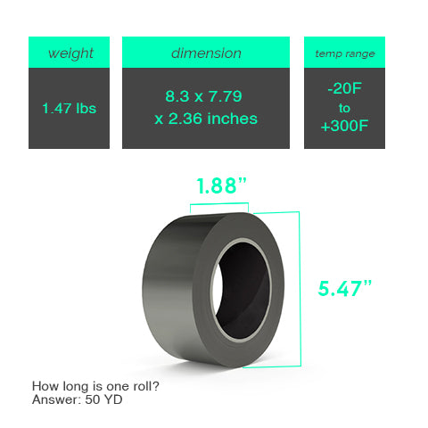 Product Dimensions and Item Weight of Aluminum Duct Tape