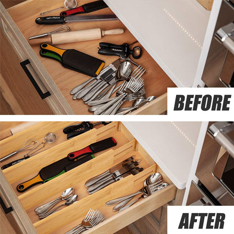 Without divider VS using the Bamboo Drawer Divider