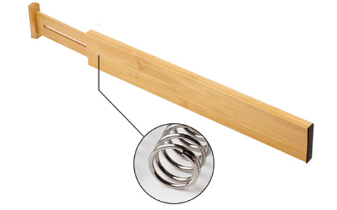 Easy to install Bamboo Drawer Divider with spring mechanism