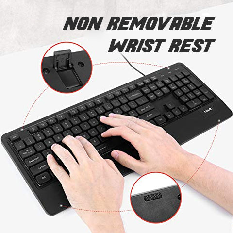 Non-removable wrist rest