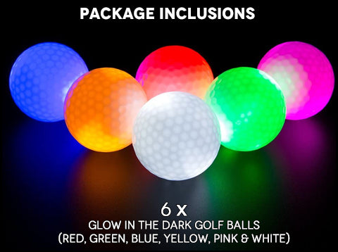 Glow In The Dark LED Golf Balls Package Inclusions