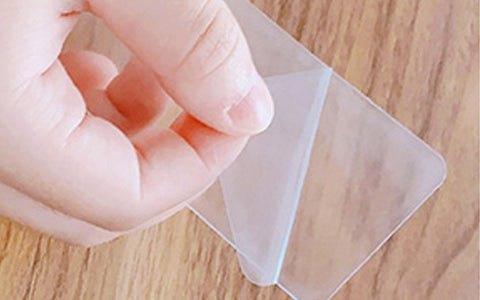 Peel off the protective layer from tape