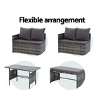 Gardeon Outdoor Furniture Dining Setting Sofa Set Lounge Wicker 8 Seater Mixed Grey - Smith & Jones Australia