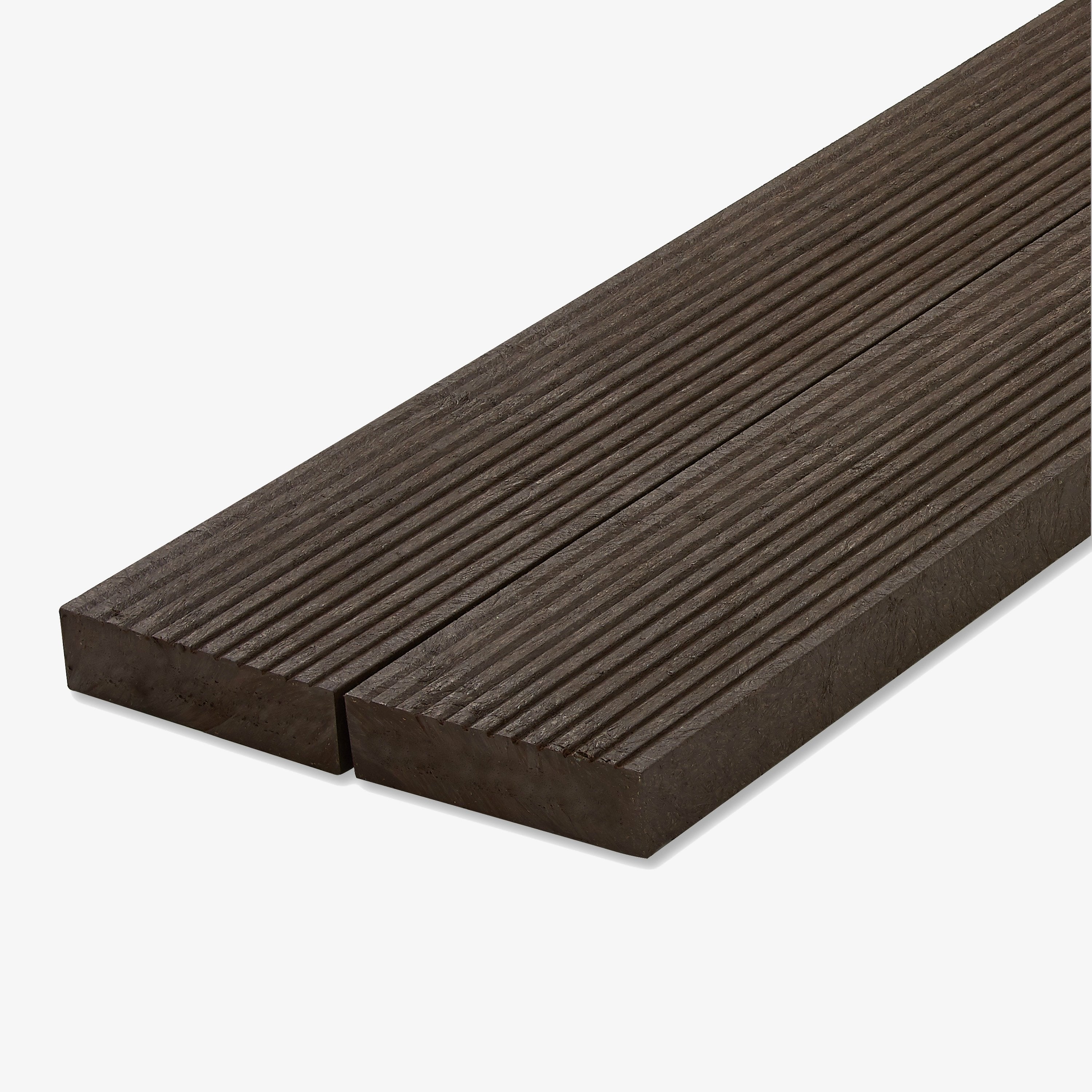 Recycled plastic lumber decking brown