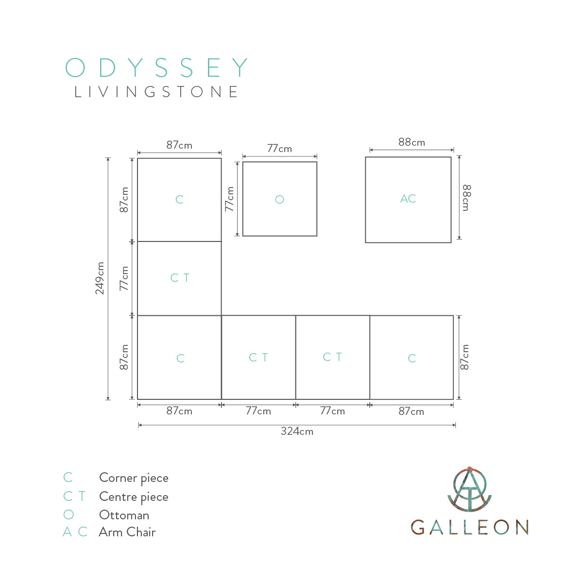 Galleon Livingstone Corner sofa set 10