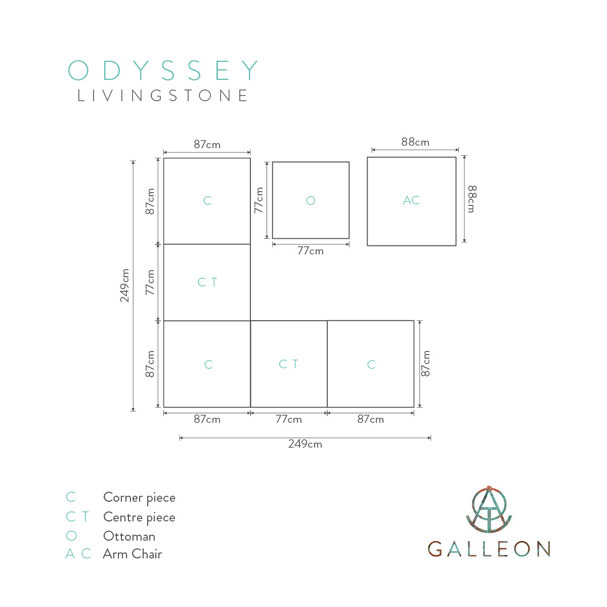 Galleon Livingstone corner sofa set 9