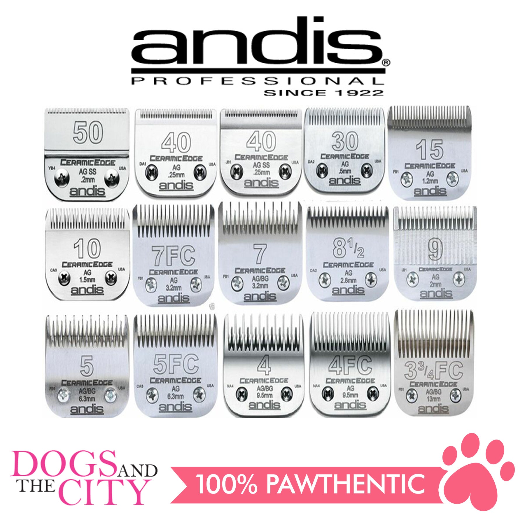 andis agc clipper blade size chart