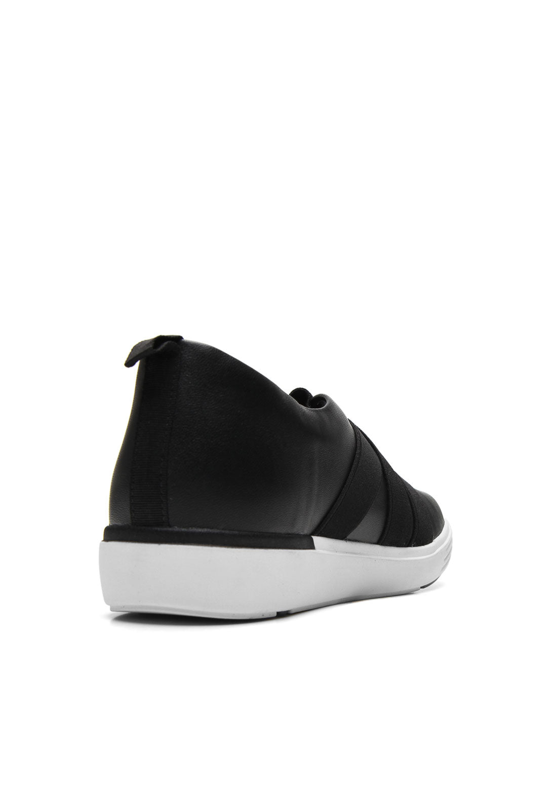 black leather slip on tennis shoes