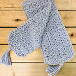 hand-knitted locally - Pale Blue Crochet Scarf