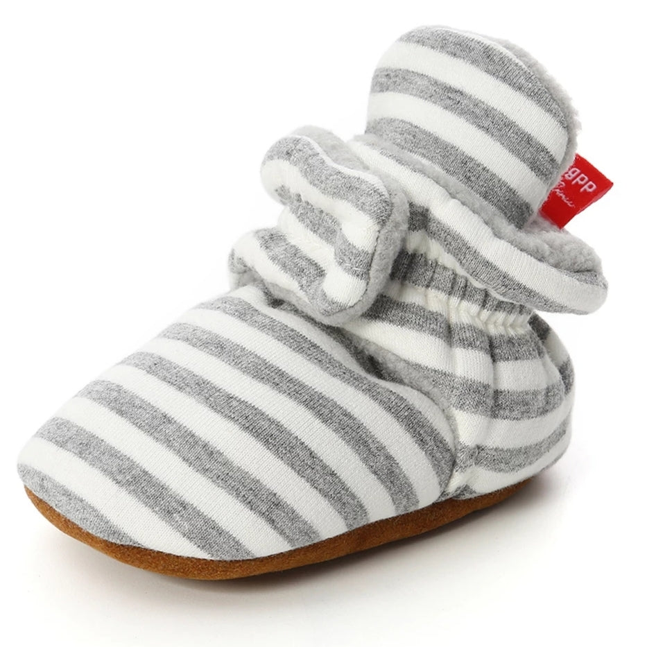 Newborn to Toddler Striped First Walker Booties | Heaven Sent Miracle