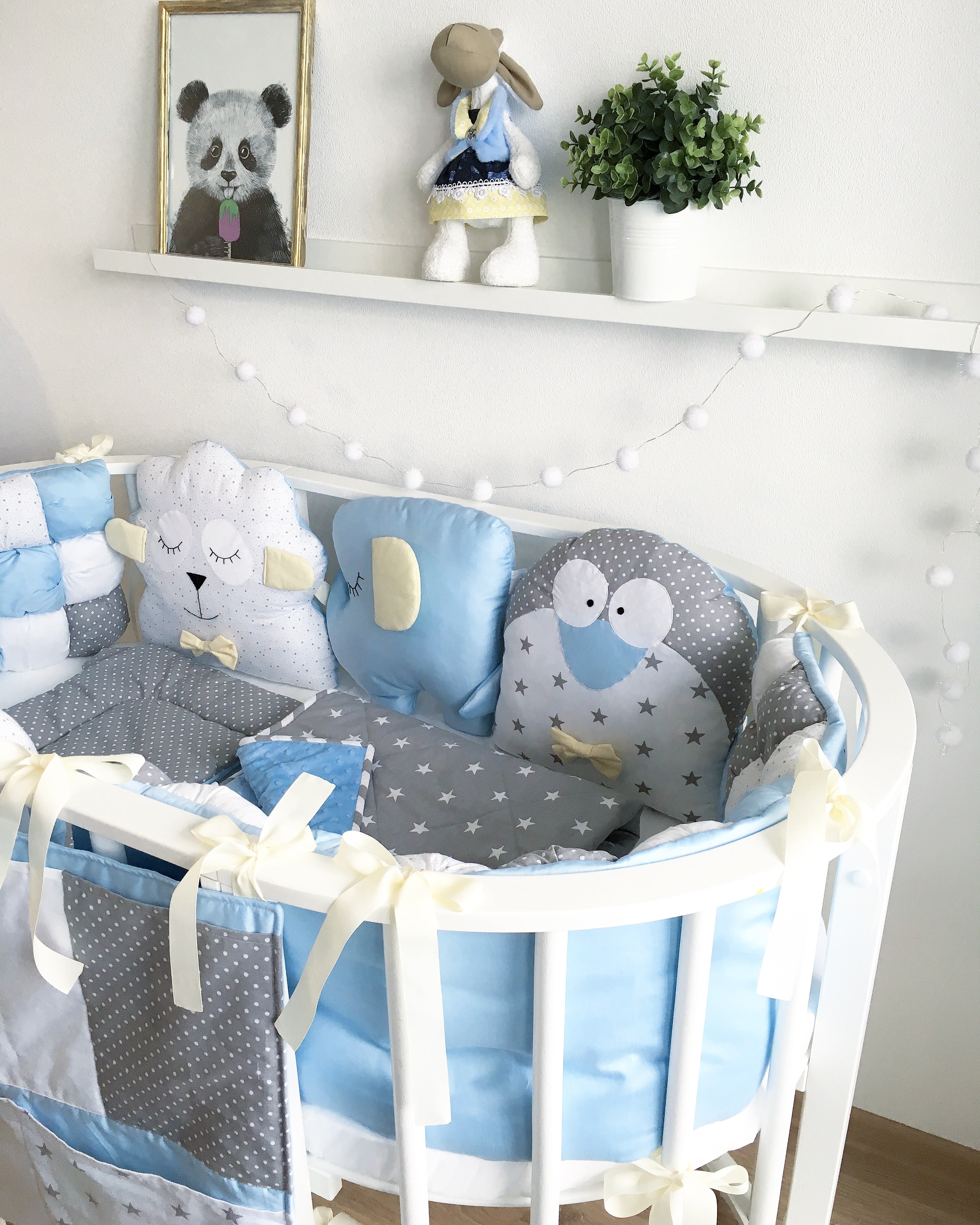 Toy Bon Bon Baby Crib Bumper With Sheep Elephant Heaven Sent