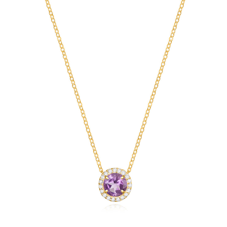 diamond february birthstone necklace