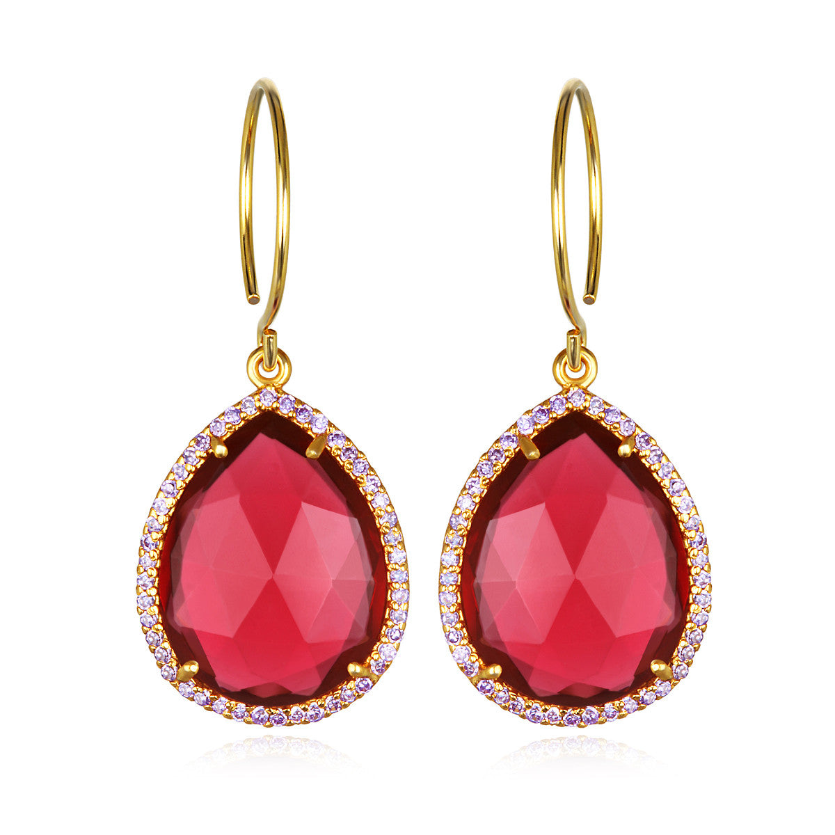 Paris Gem Teardrop - Ruby Gold