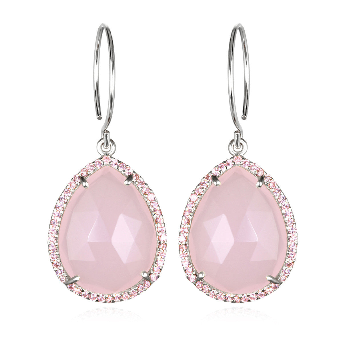 Paris Gem Teardrop - Pink Silver