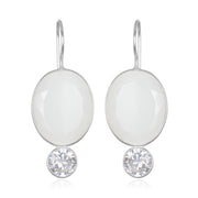 Valencia Grand Oval Earring-Lily Silver