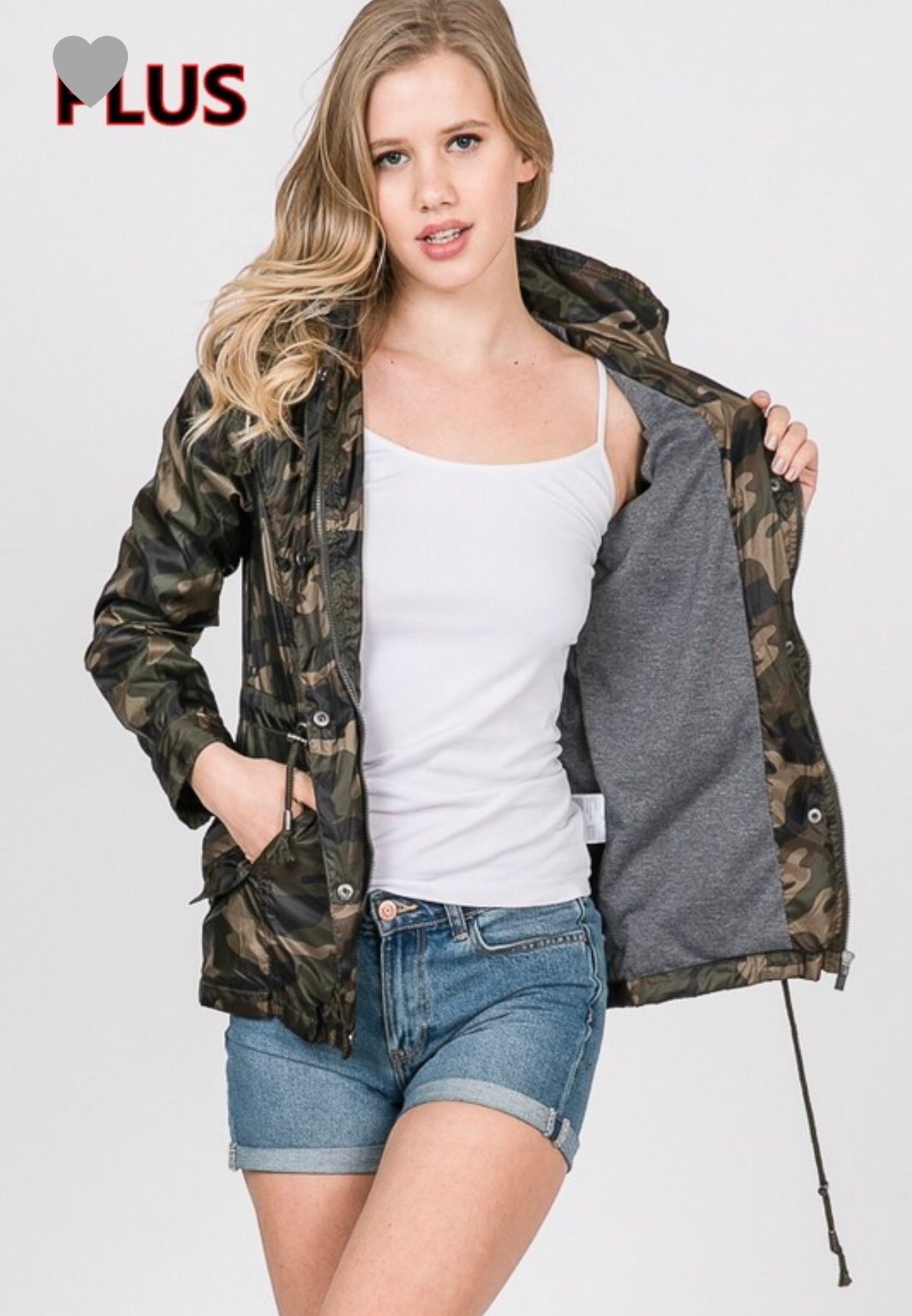 plus size camo jacket