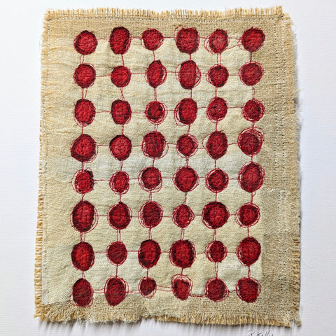 Patricia Kelly, Stitched Red Dots, textile art at Gallery 545