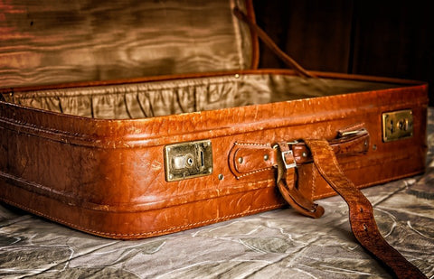 leather luggage, packaging, travel