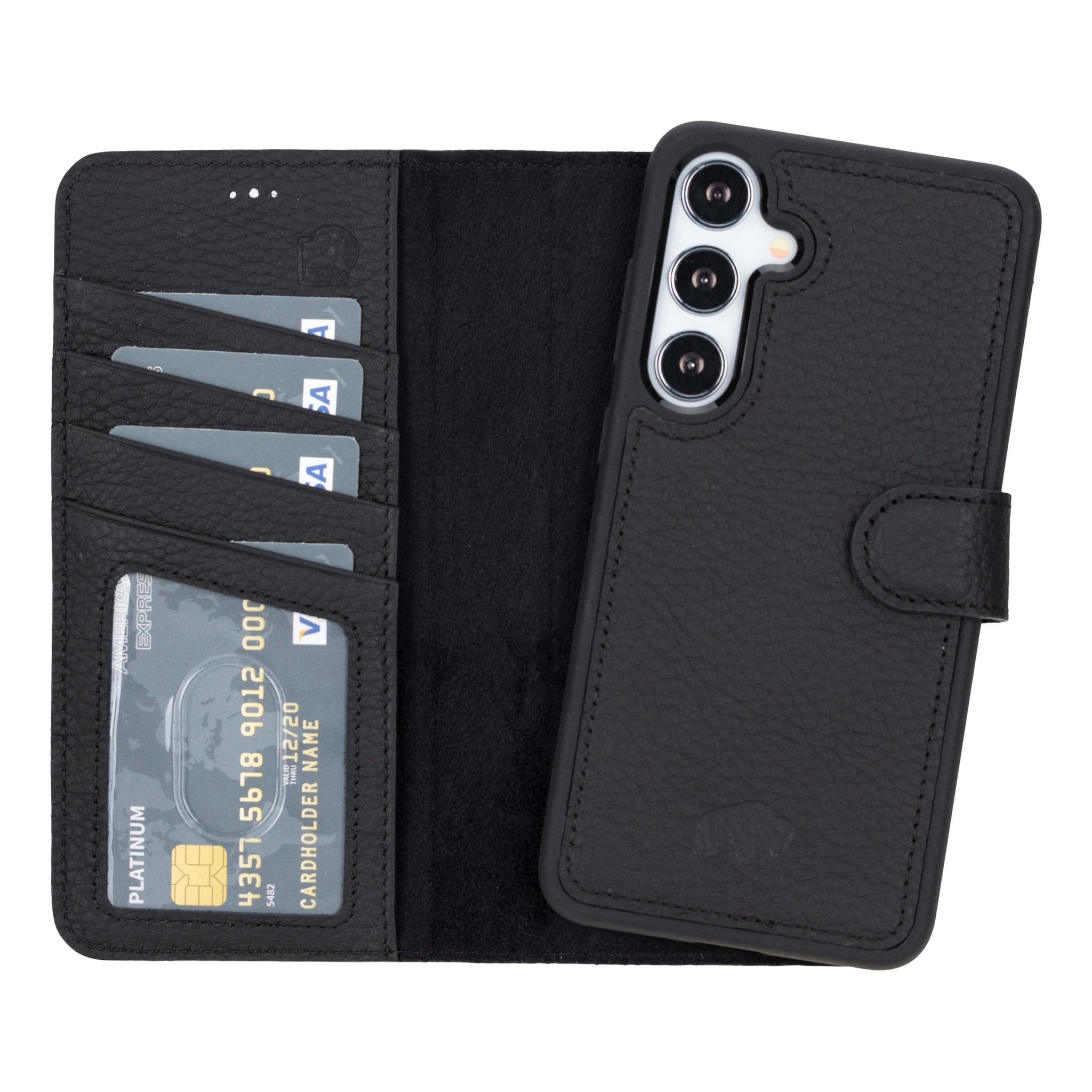 Carter Samsung Galaxy S24 Plus Wallet Case, Pebble Black