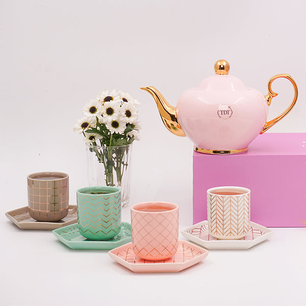 Elegant white Tea Set – Tasse de Thé