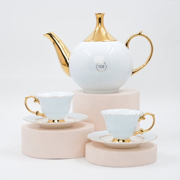 Elegant white Tea Set – Tasse de Thé