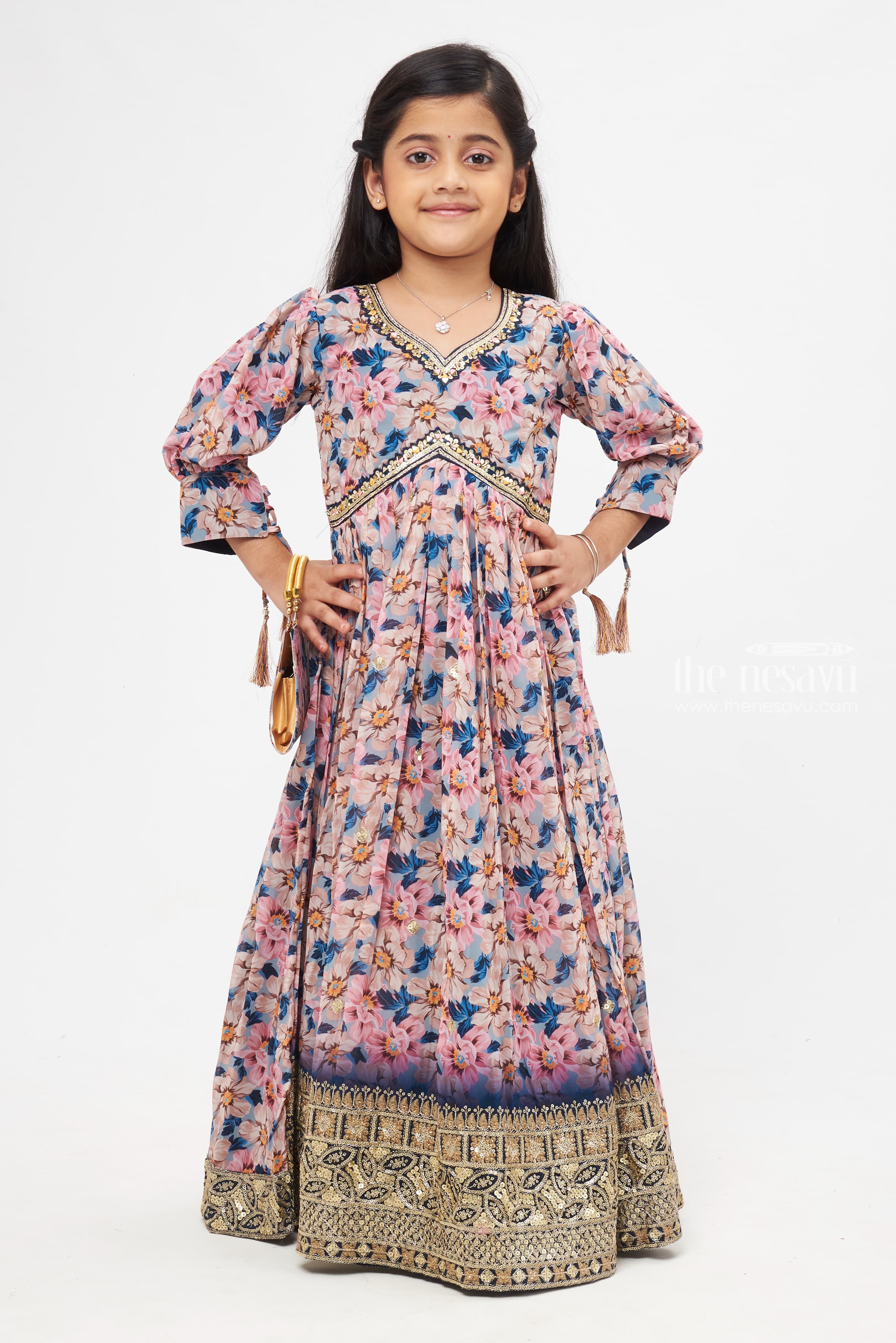 Maroon Anarkali Dress for Girls - A.T.U.N. | Wedding Dress for Kids