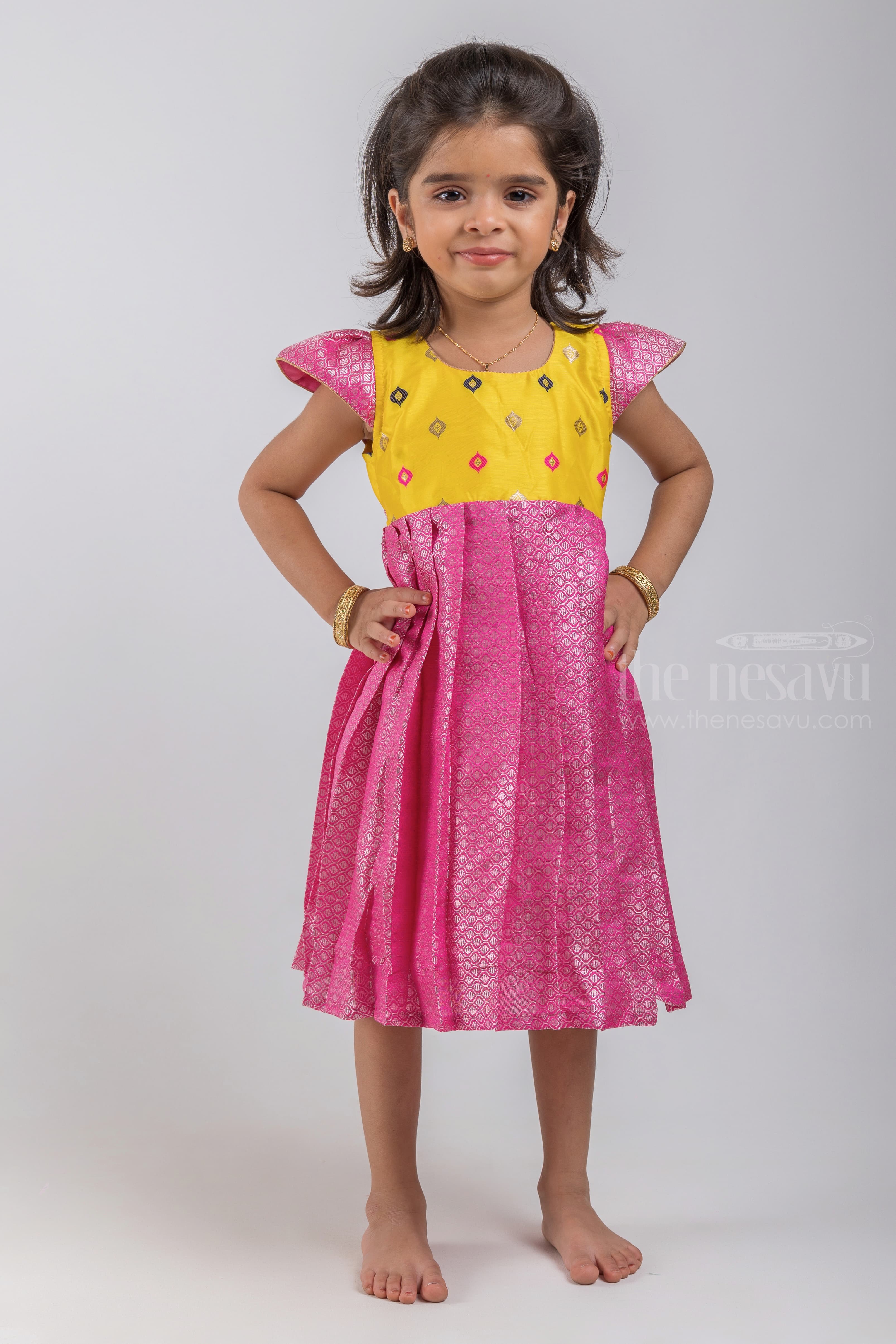 Brocade Designer Silk Frock For Girls | Latest Silk Frock Collection | The  Nesavu – The Nesavu