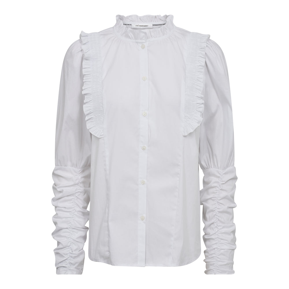 Co'Couture Mandy Smock Frill Skjorte White