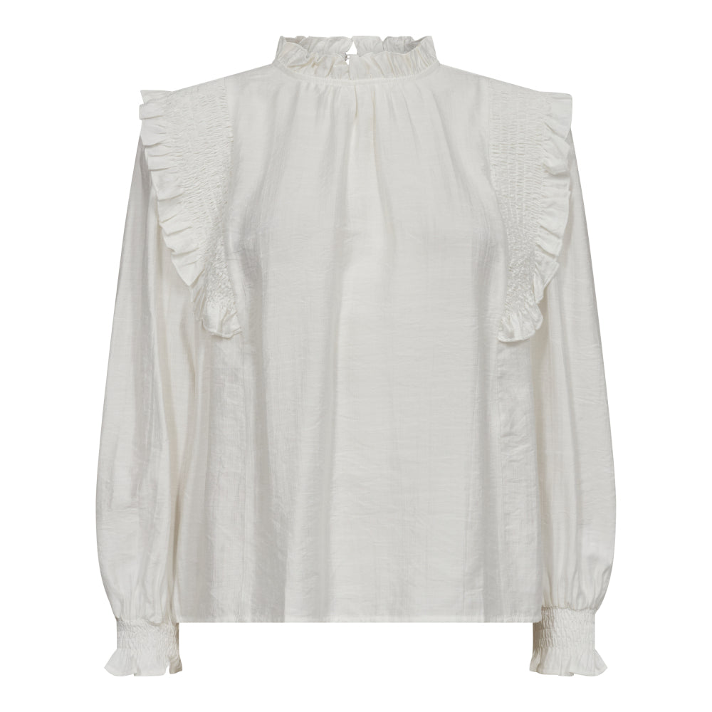 Co'Couture Angus Smock Frill Bluse White