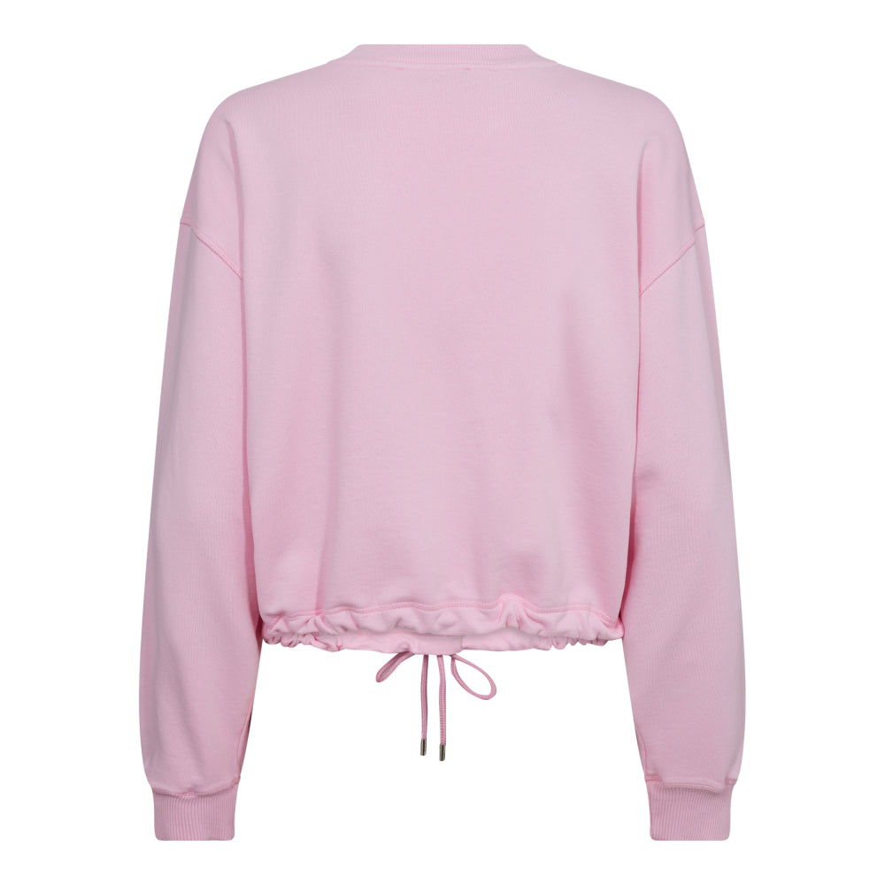 Co'Couture Clean Crop Tie Sweatshirt Bubblegum