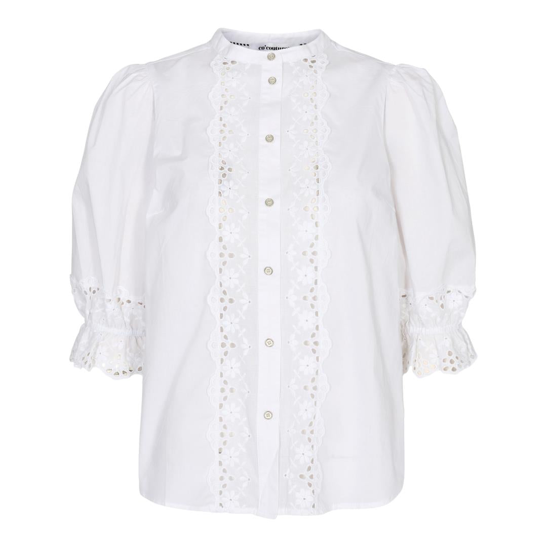 Co'Couture Alva Anglaise Bluse White