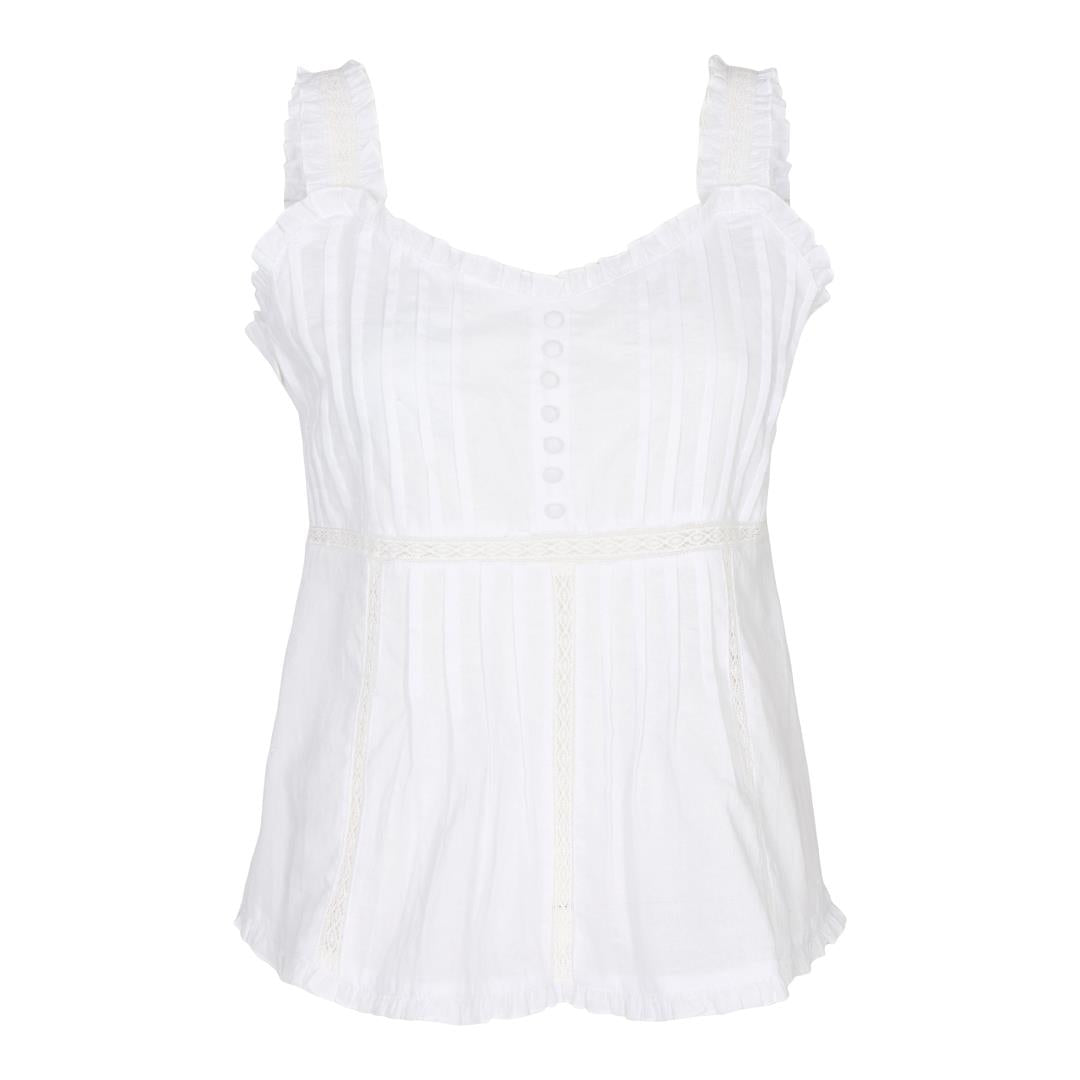 Co'Couture Lola Linen Top White