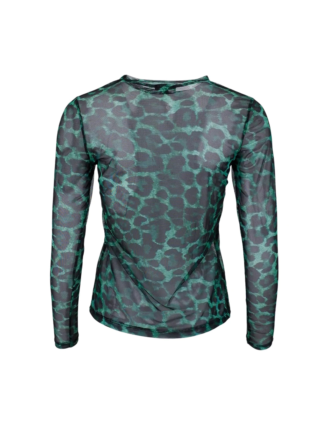 Black Colour Florence Mesh Bluse Green Leo