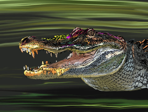 Alligator painting by Alexa Varano
